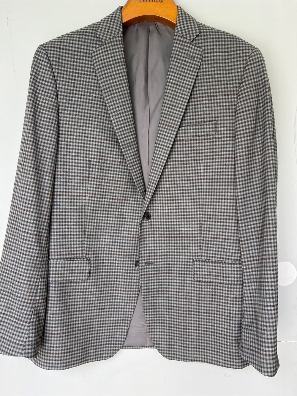Stretch Wool Hart Schaffner Marx Grey Houndstooth Sport Coat